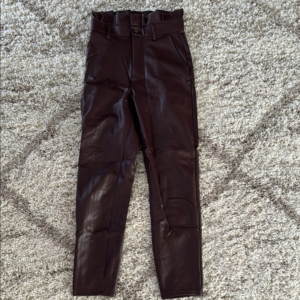 Chic Brown Leather Pants